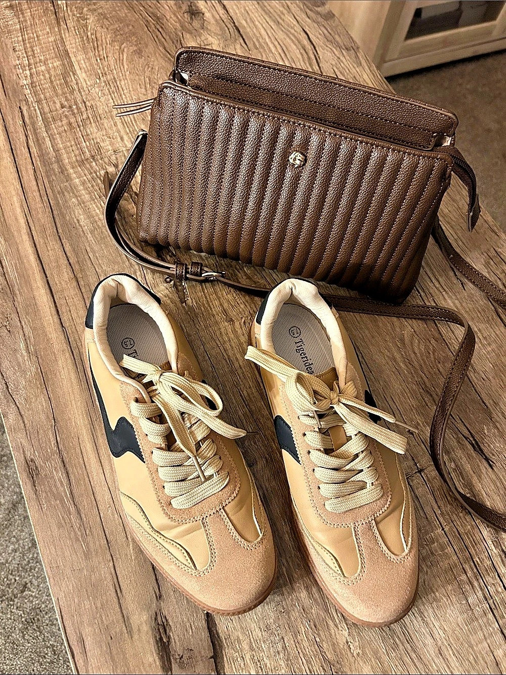 Tretorn Women's Brown Sneakers and LC purse